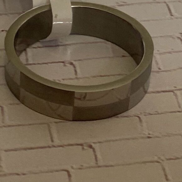 Men's Ring Stainless Steel Checkerboard Pattern Matte size 9 - Picture 4 of 4